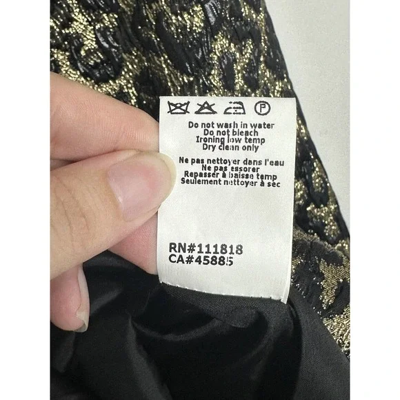 Michael Kors Italy Runway Gold Metallic Silk Wool Leopard Print Dress Sz 10 - Picture 5 of 7